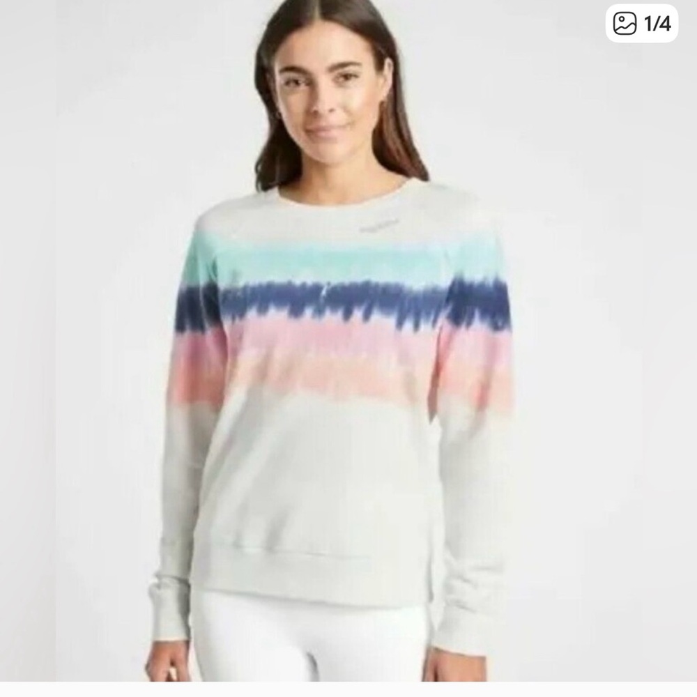 Athleta Pastel Stripe Sweatshirt